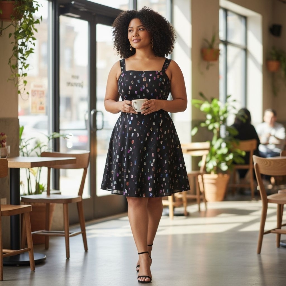 City Studio Metallic Dot Fit & Flare Dress Plus Sizes 14W, 16W